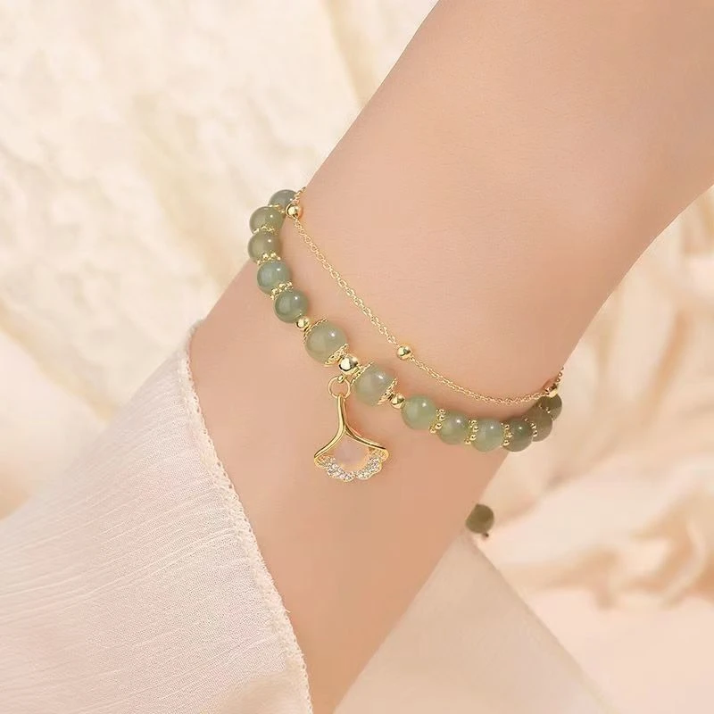 Golden Promise - Double Ginkgo Bracelet - Image 3