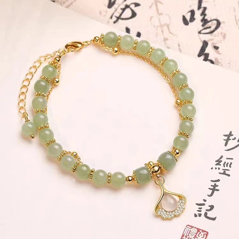 Golden Promise - Double Ginkgo Bracelet - Image 6