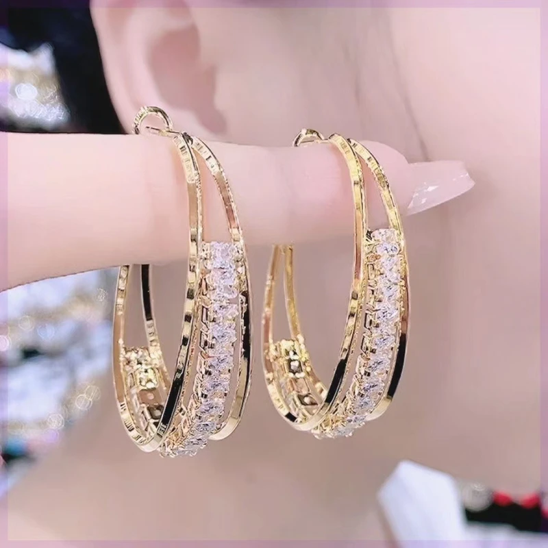 Light Luxury High-end Metal Hoop Earrings
