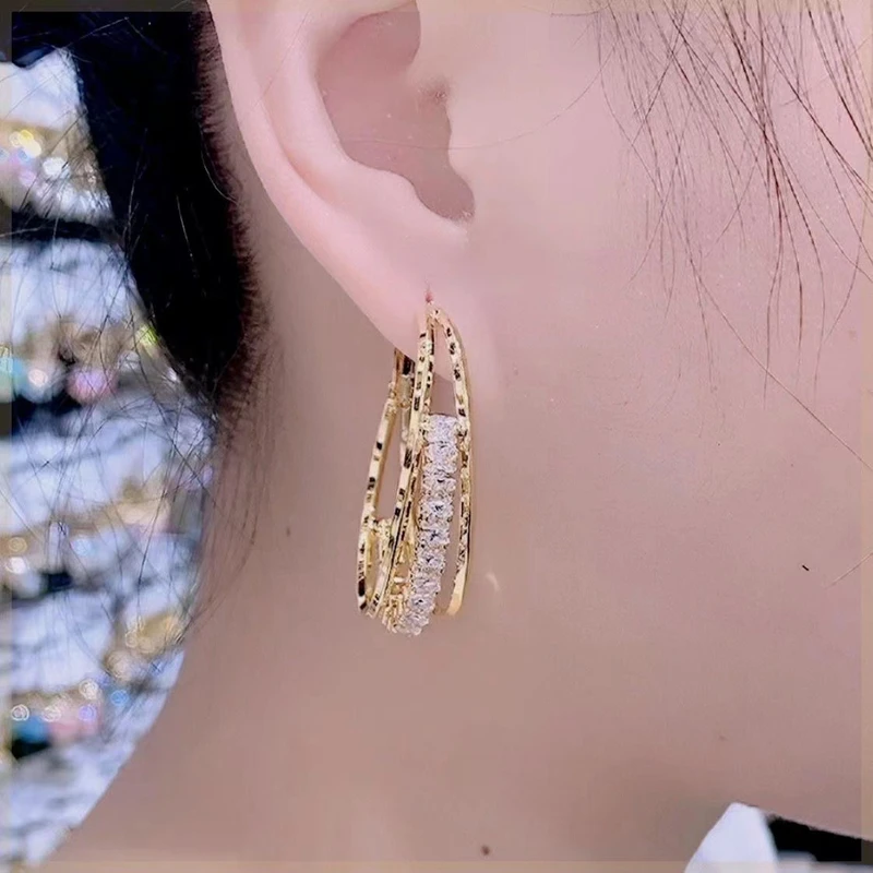 Light Luxury High-end Metal Hoop Earrings