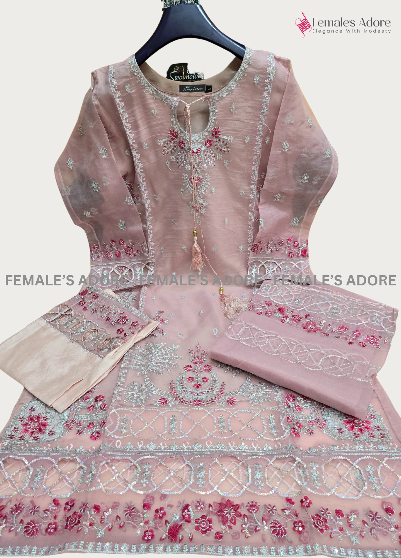 PAKISTANI INSPIRED DESIGN SADABAHAR - BABY PINK