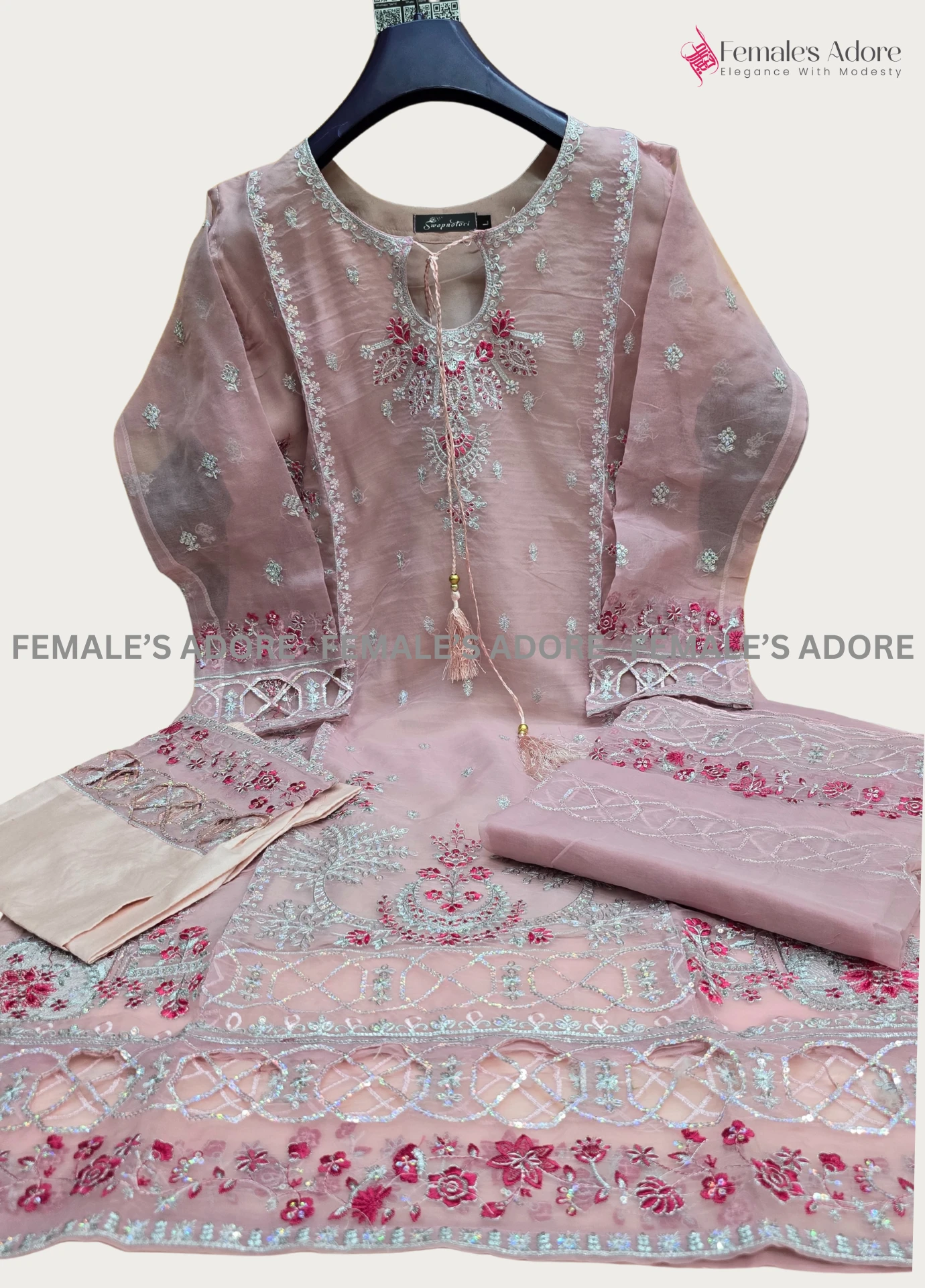 PAKISTANI INSPIRED DESIGN SADABAHAR - BABY PINK
