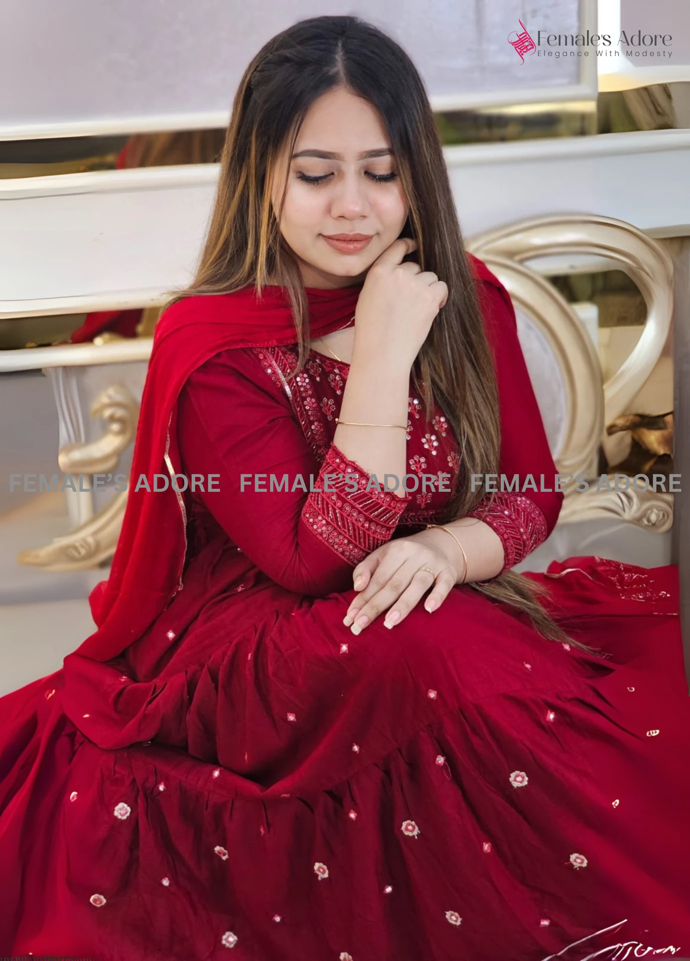 EXCLUSIVE ANARKALI SET - WHITE - Image 4