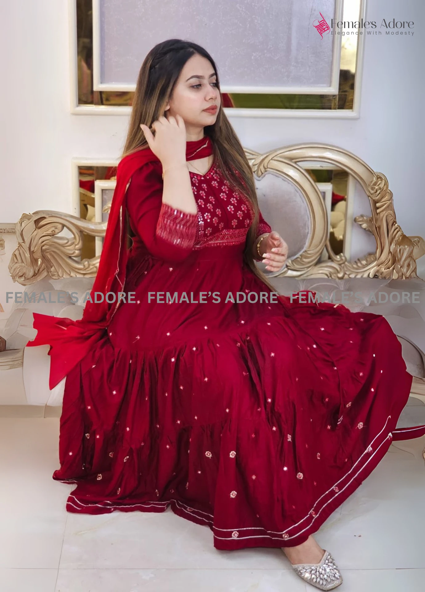 EXCLUSIVE ANARKALI SET - WHITE - Image 9