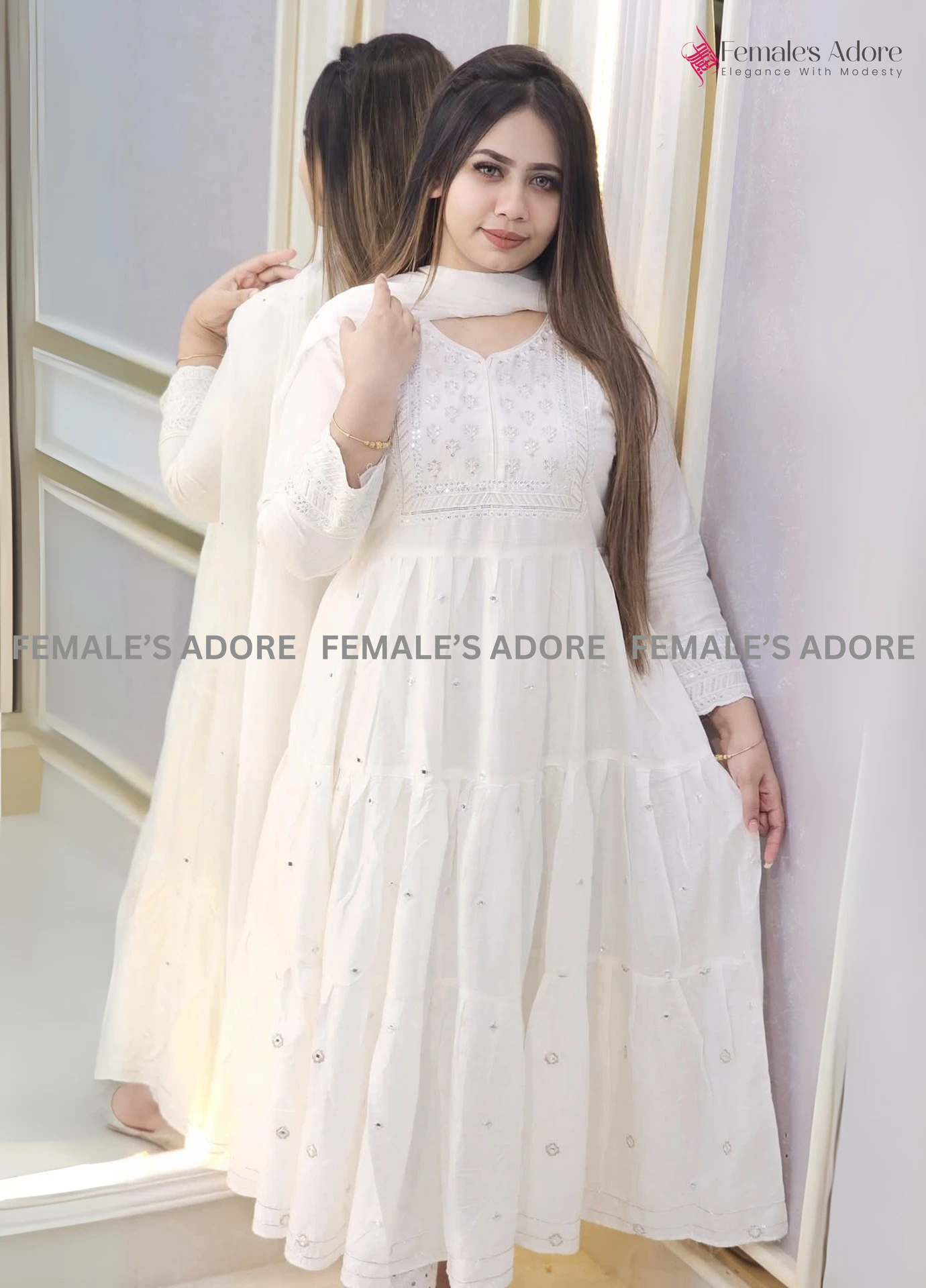 EXCLUSIVE ANARKALI SET - MAROON - Image 6