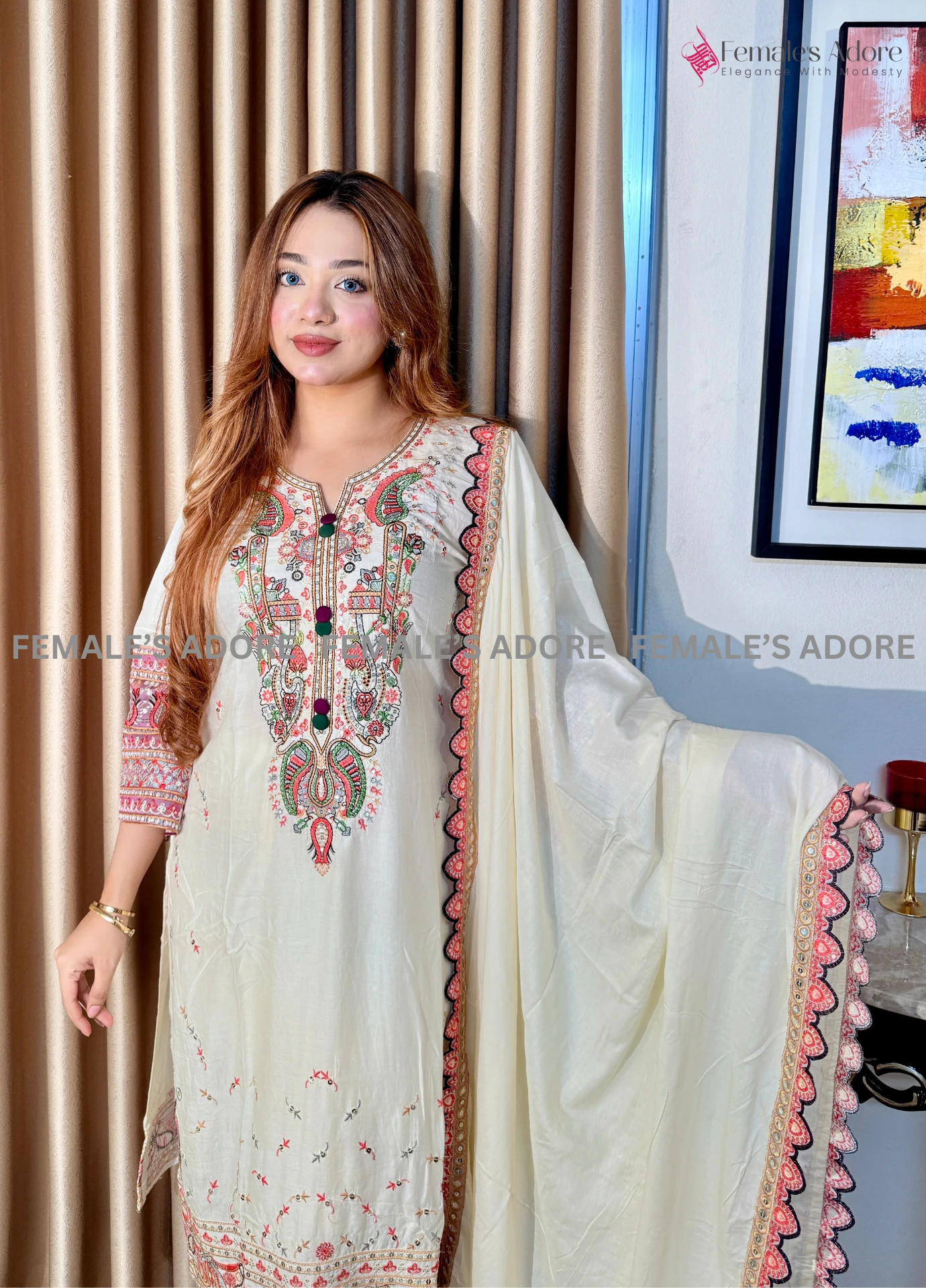 PAKISTANI INSPIRED DESIGN NOOR-E-LIBAAS 3PCS SET