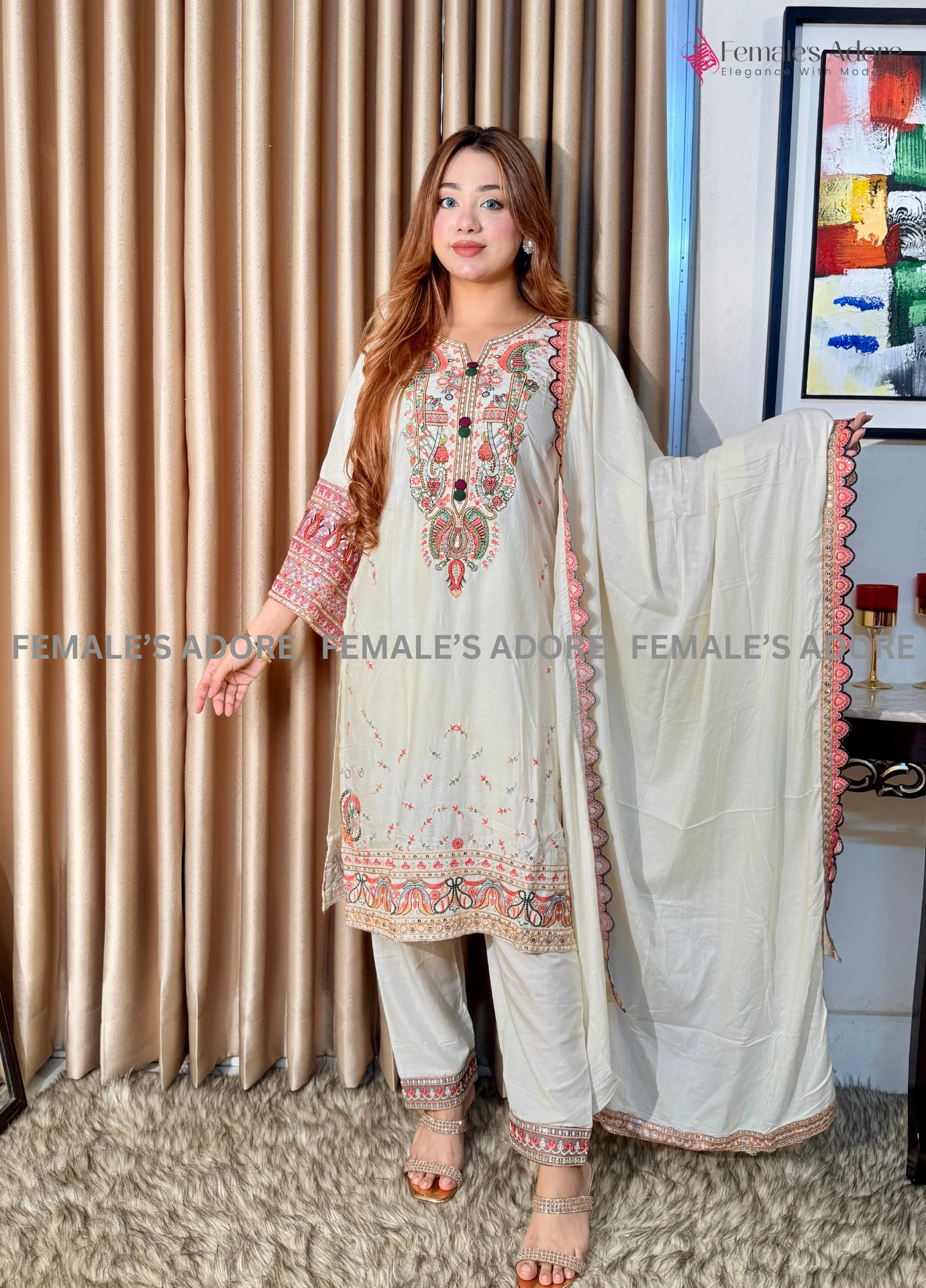 PAKISTANI INSPIRED DESIGN NOOR-E-LIBAAS 3PCS SET - Image 9