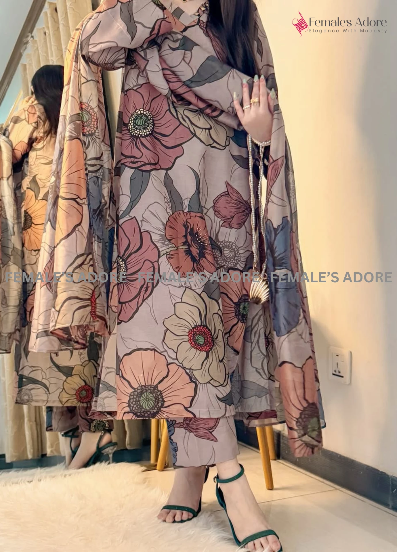 PAKISTANI INSPIRED PRINTED DESIGN - ZAHRA 001 - Image 3
