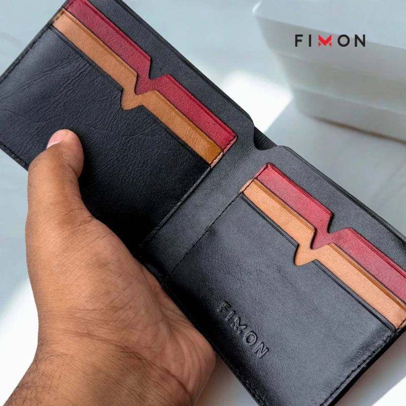 V-Tone Leather Wallet - Black