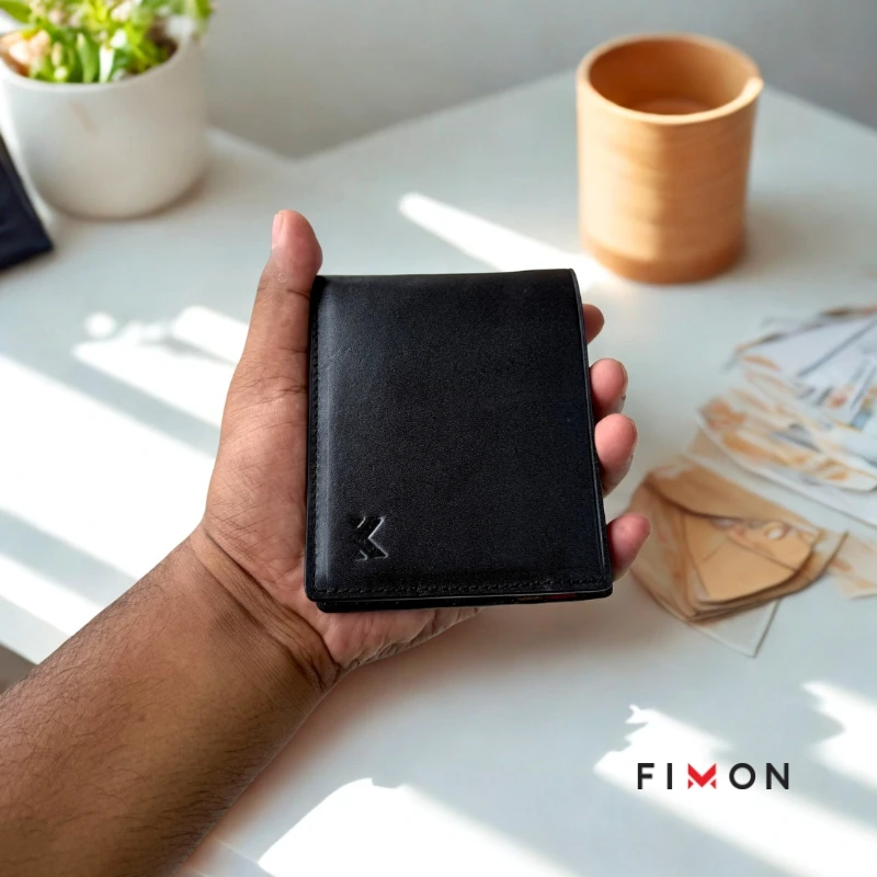 V-Tone Leather Wallet - Black - Image 5