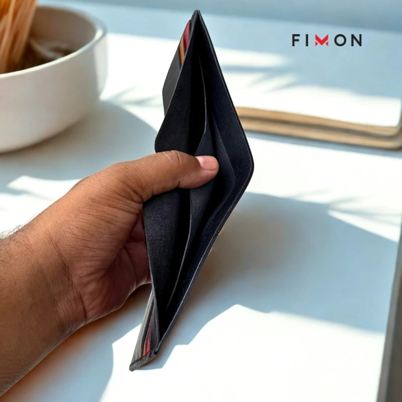 V-Tone Leather Wallet - Black - Image 4