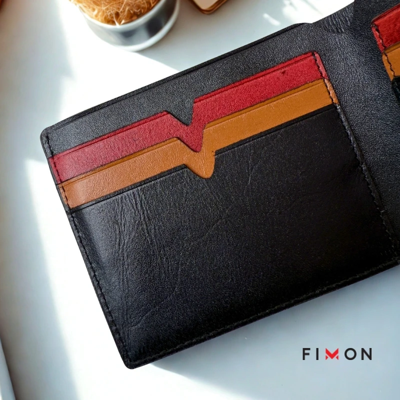 V-Tone Leather Wallet - Black - Image 6