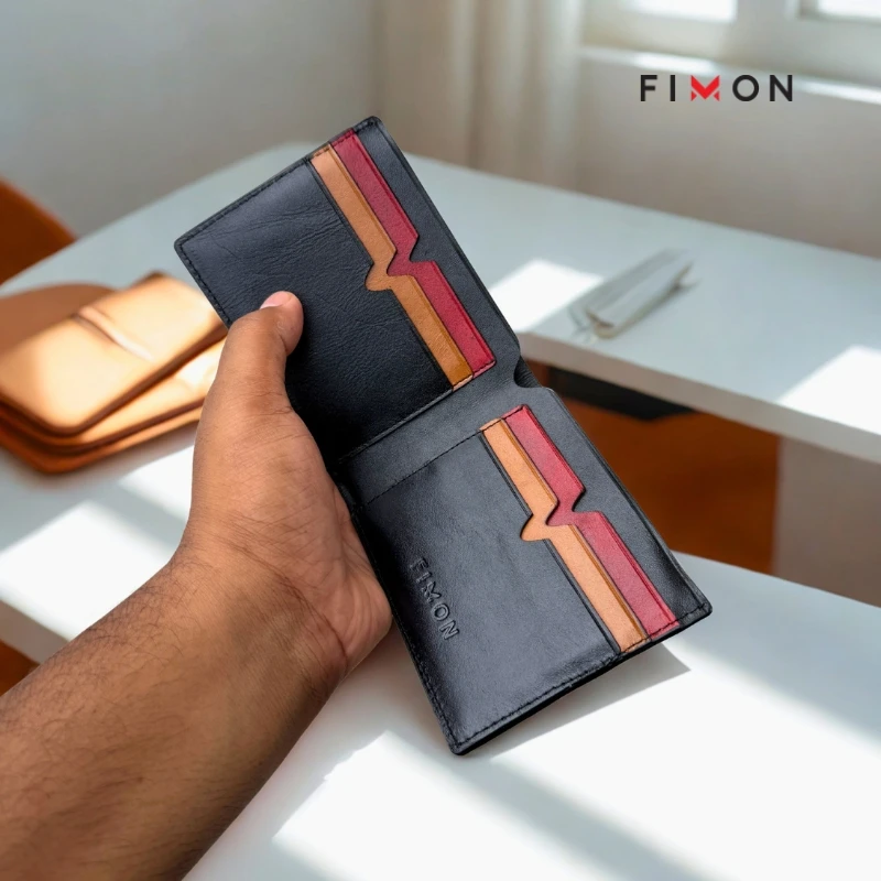 V-Tone Leather Wallet - Black - Image 7
