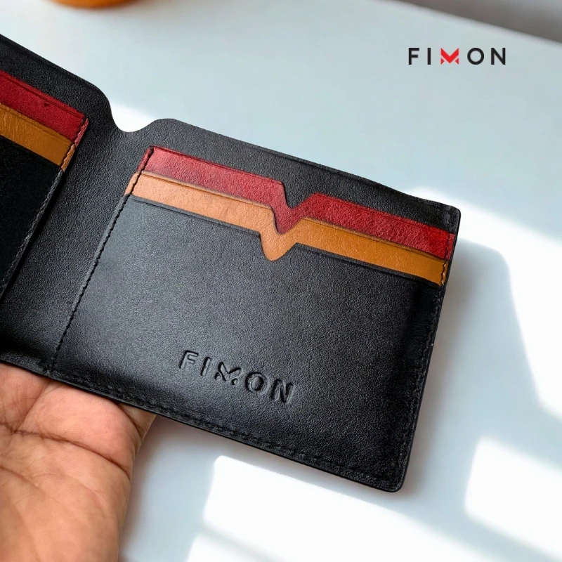 V-Tone Leather Wallet - Black - Image 9