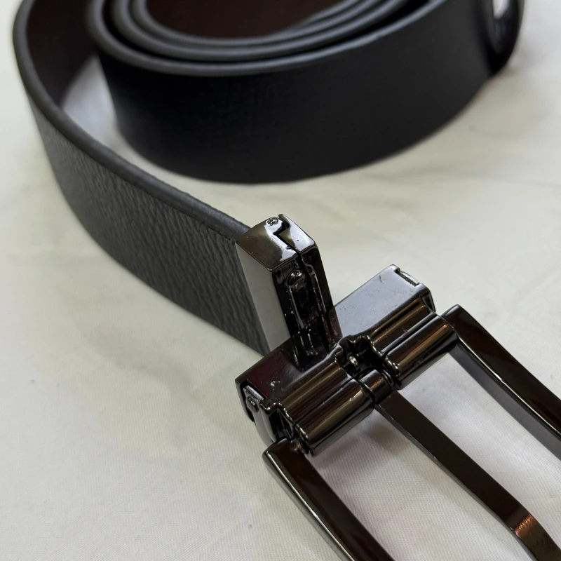 2 IN 1 - DualTone Leather Belt - Black & Chocolate