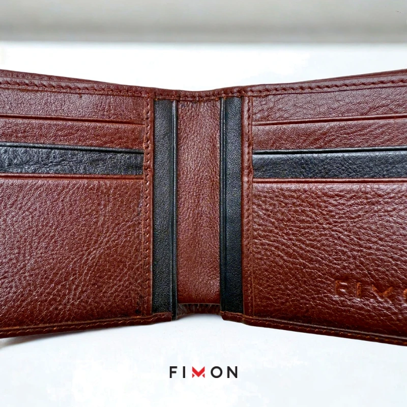Minimal Stripe Leathercraft Wallet - Chocolate - Image 7