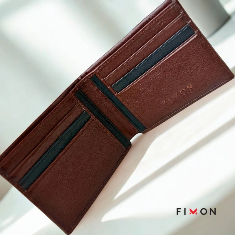 Minimal Stripe Leathercraft Wallet - Chocolate - Image 8