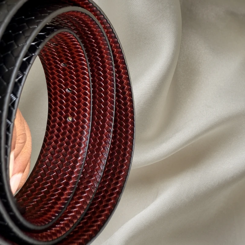 2 In 1 Pati Shape Leather BELT - Black & Chocolate - Image 6