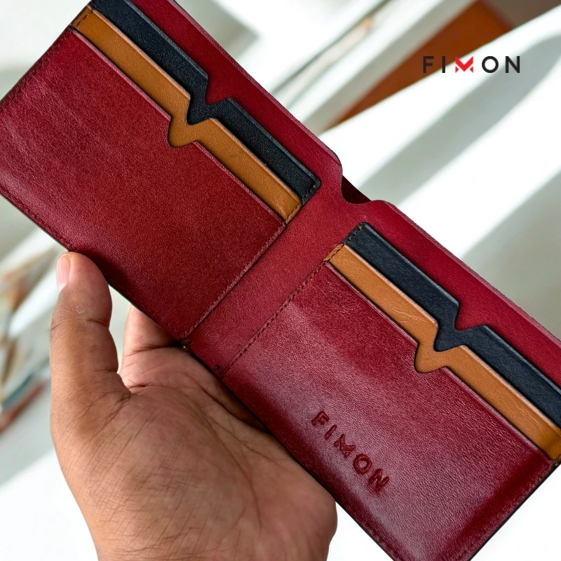 V-Tone Leather Wallet - Red Wine