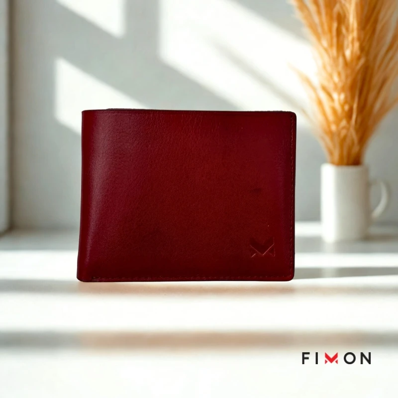 V-Tone Leather Wallet - Red Wine