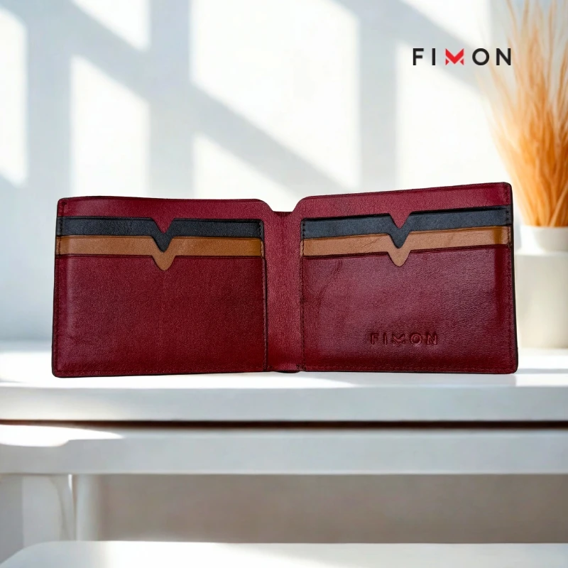 V-Tone Leather Wallet - Red Wine - Image 5