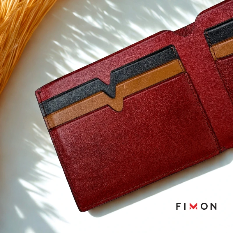 V-Tone Leather Wallet - Red Wine - Image 7