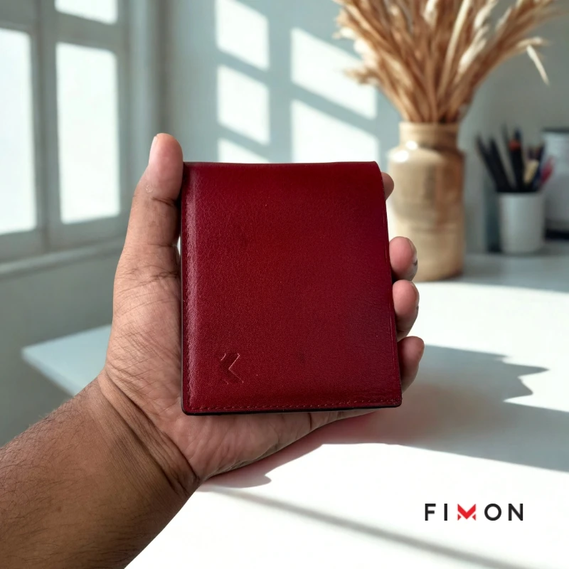 V-Tone Leather Wallet - Red Wine - Image 8
