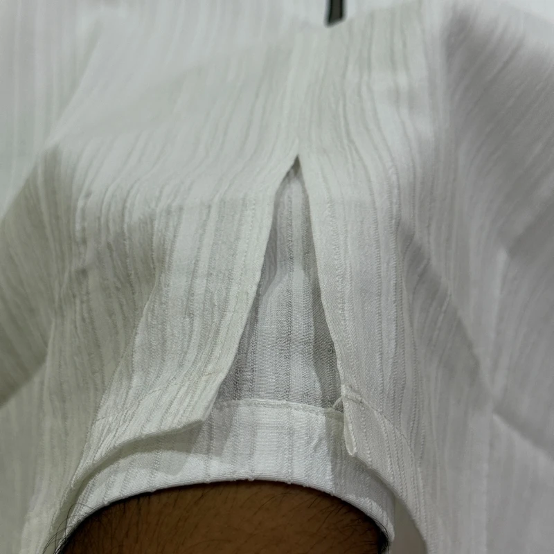 ZipFront Popcorn Shirt - White - Image 3