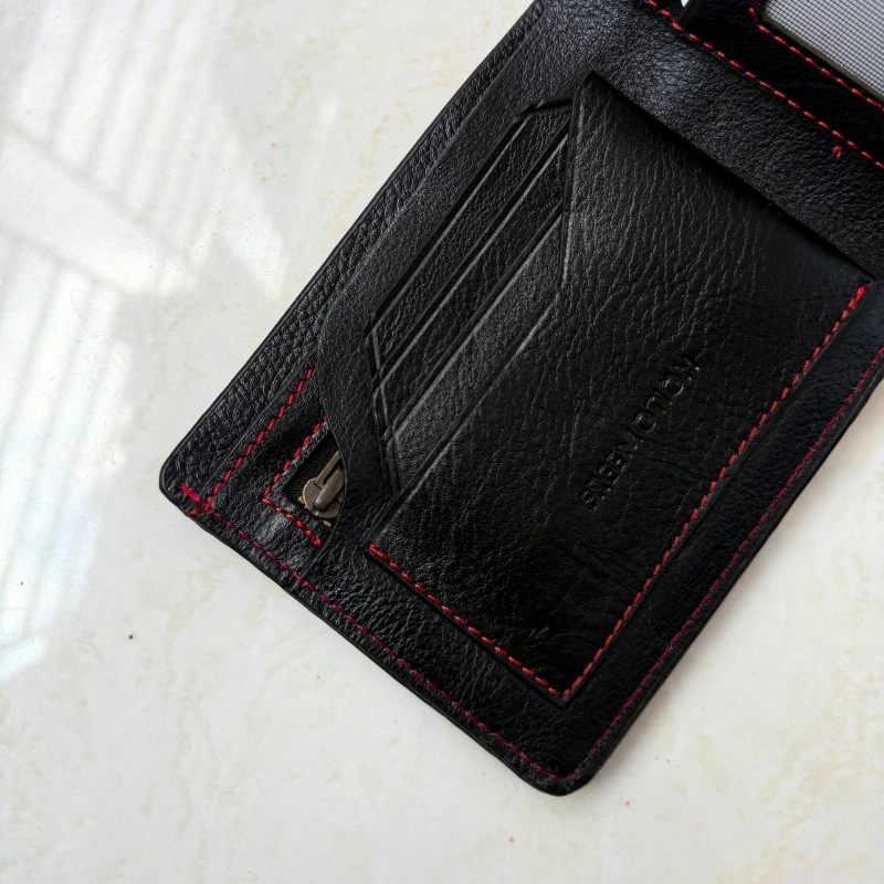 Elite Classes Zipi Wallet Red Stitch - Black