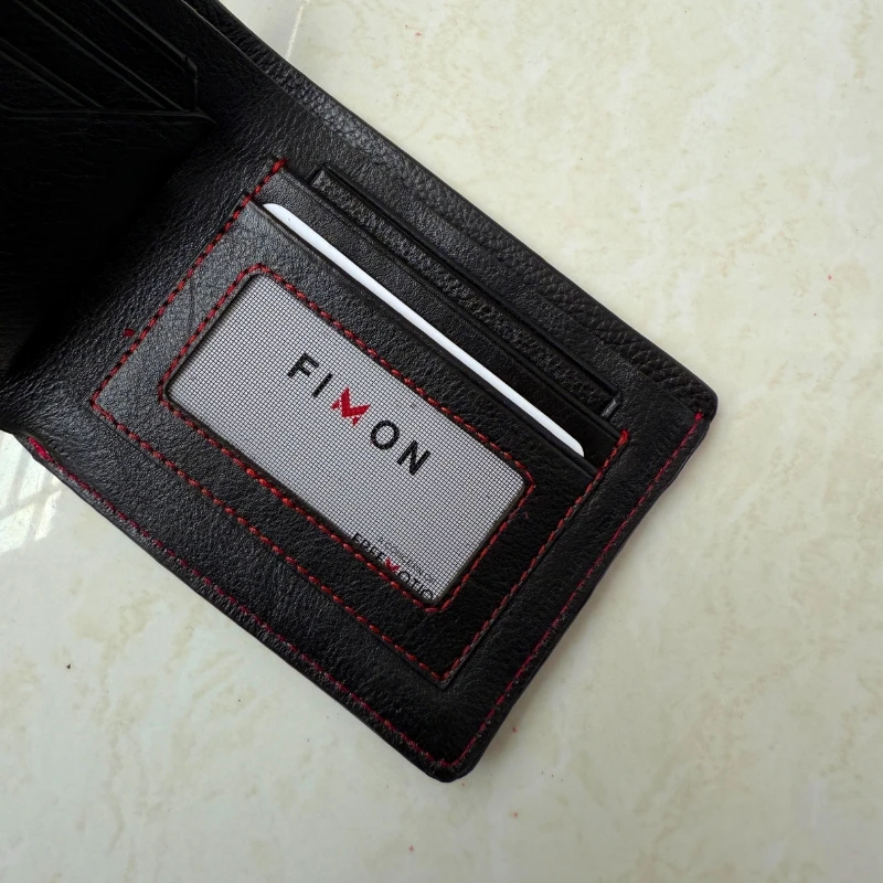 Elite Classes Zipi Wallet Red Stitch - Black - Image 3