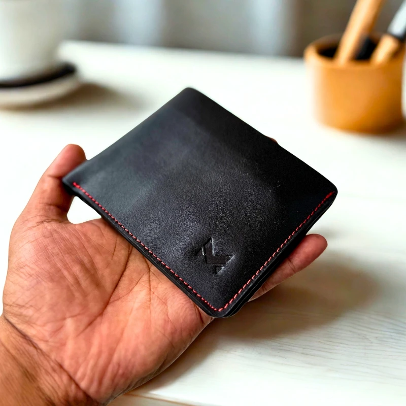 Elite Classes Zipi Wallet Red Stitch - Black - Image 9