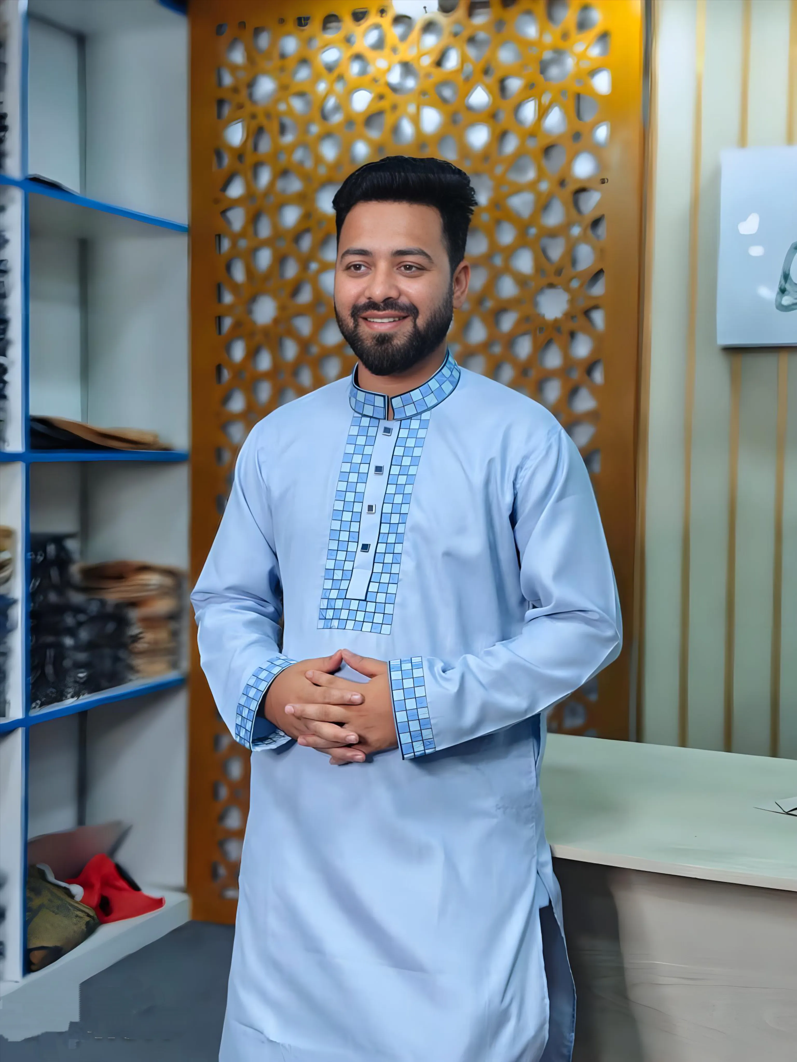 SAHI PRINCE COTTON SKY BLUE