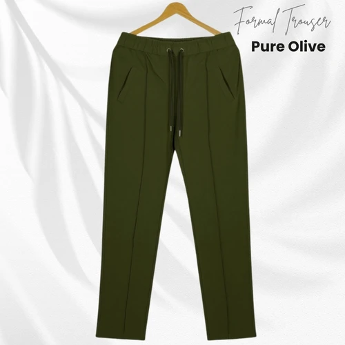 2 Pies Premium Formal White & olive Trouser For man