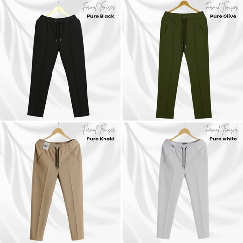 4 pies Premium Formal Khaki & Olive, Black, White Trouser For man