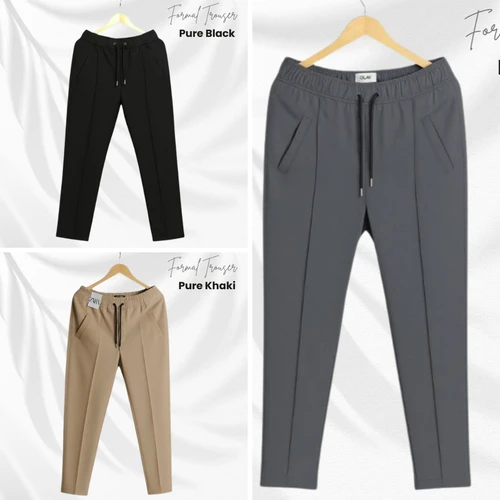 3 pies Premium Formal Khaki & Ash, Black Trouser For man