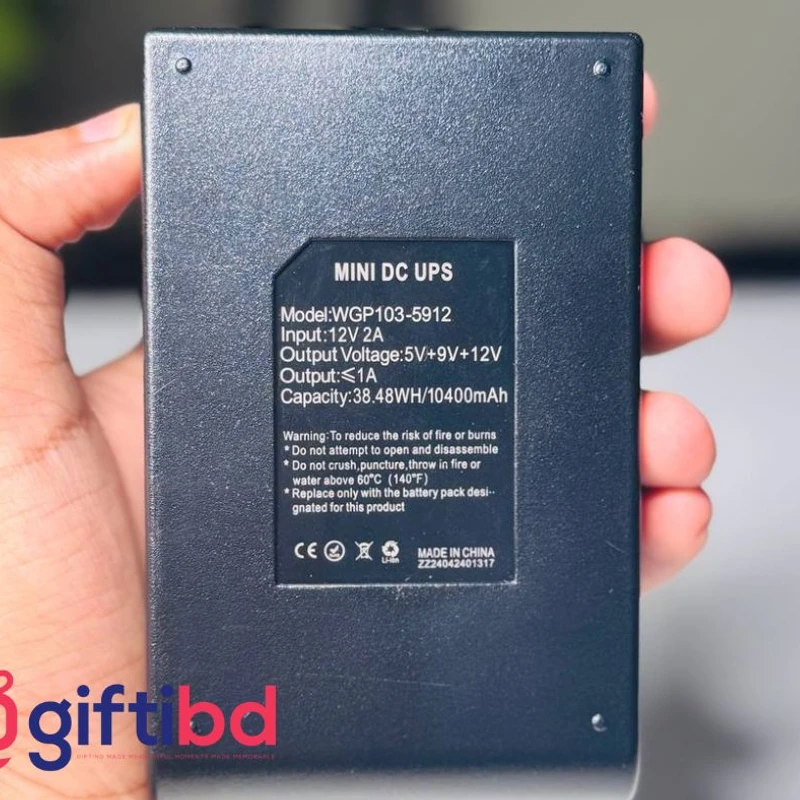 WGP mini UPS 10400mAh – 5/9/12V – Black (New Version) - Image 3