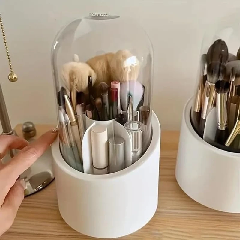 Dustproof makeup brush organizer/storage box