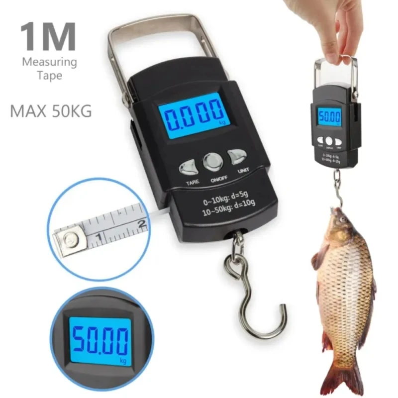 Digital Hanging Weight Scale - Weiheng Electronic Portable LCD Scale with Double Precision Hook for Luggage and Travel