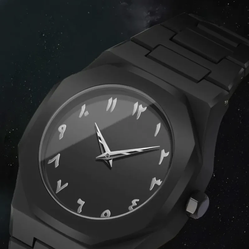 Arabic Aura Watch – Carbon Fiber Look Body with Sleek & Modern Design - Image 5