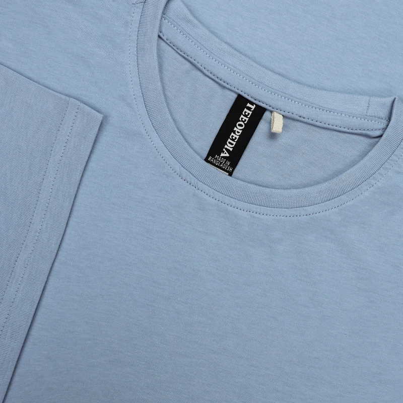 Sky Blue Solid Color Premium T-Shirt - Image 3