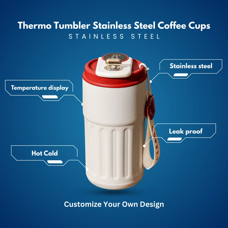Vacuum Insulated Tumbler with Temperature Display Cup