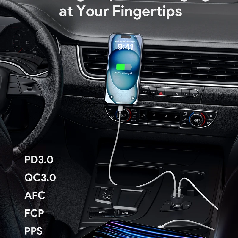 AUKEY CC-Y23 Enduro Dual 65W 2-Port Car Charger - Image 7
