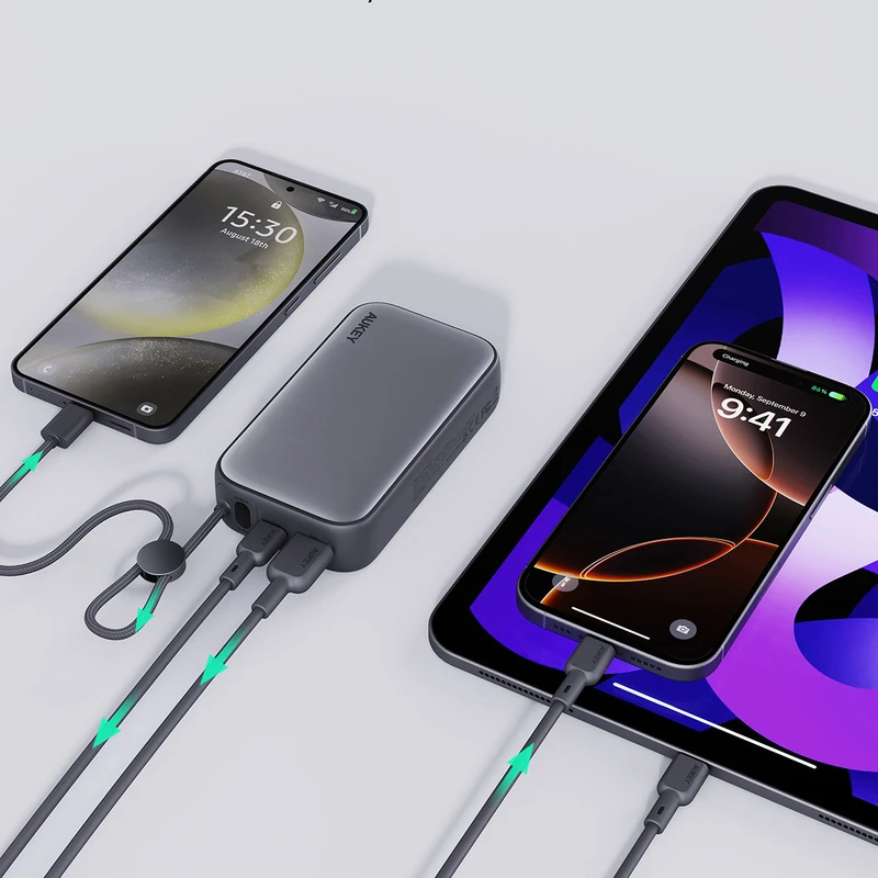 AUKEY PB-Y47 Spark Sling 10000 Compact Fast Charging Power Bank with Built-in USB-C Cable - Image 10