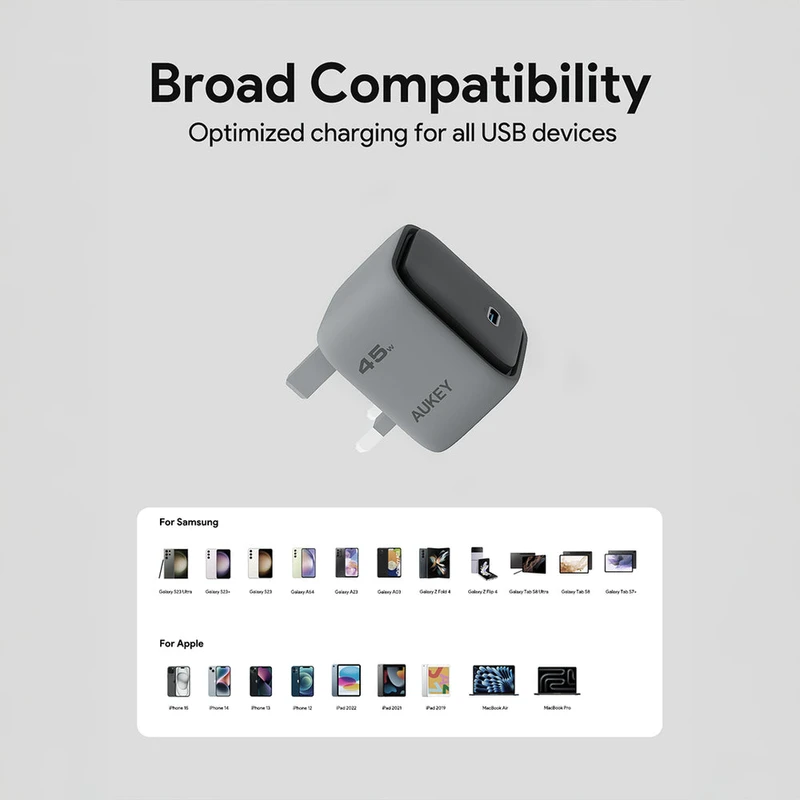 AUKEY PA-C2 Comet 45W PD Wall Charger with GaN Technology