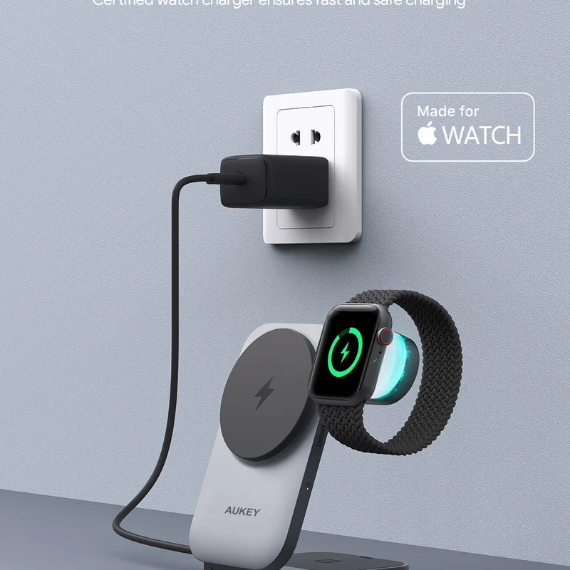 AUKEY LC-MC312 MagFusion Z Qi2 3-in-1 Foldable Wireless Charging Station - Image 4