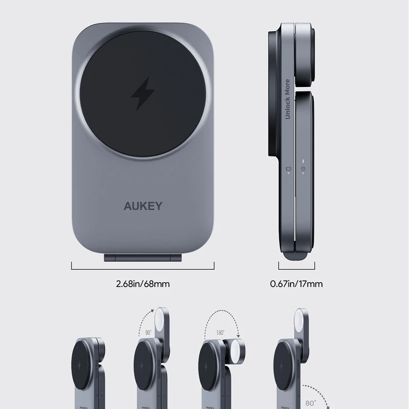AUKEY LC-MC312 MagFusion Z Qi2 3-in-1 Foldable Wireless Charging Station - Image 5