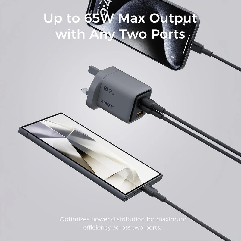 AUKEY PA-C3 Comet Mix 3 67W PD Wall Charger with GaN Technology