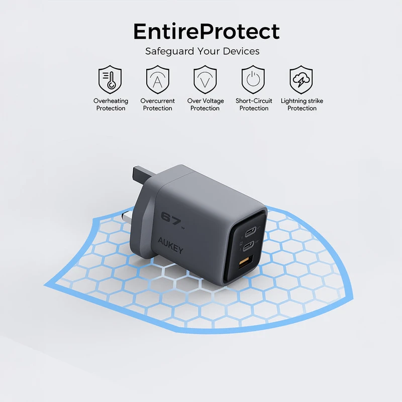 AUKEY PA-C3 Comet Mix 3 67W PD Wall Charger with GaN Technology - Image 4