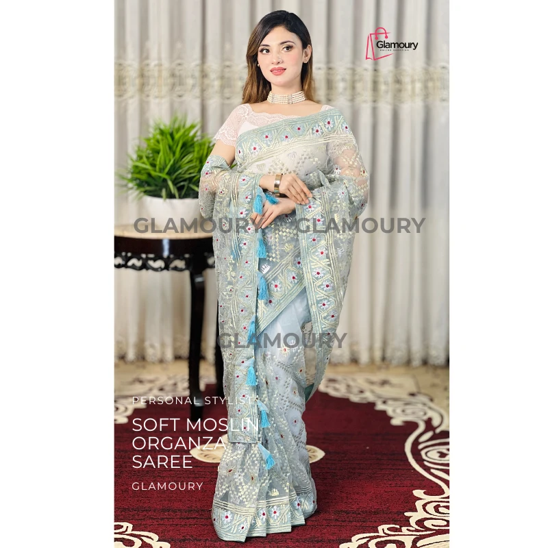 Soft Moslin Organza_skyblue