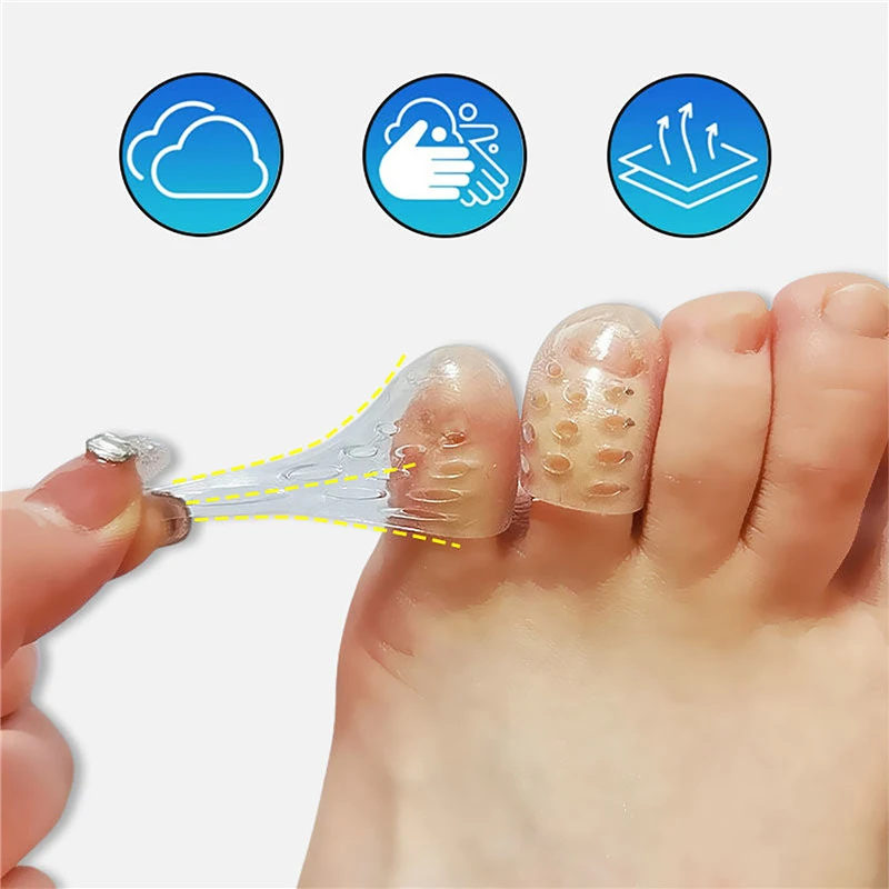 10Pcs Breathable Sleeve Toe Protector Silicone Anti-Friction Toe Caps Prevent Blisters Toe Cover Protector Foot Care